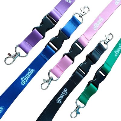Acessórios de seda corante sublimação poliéster cordas para chaveiro logotipo personalizado 900 * 15 * 0,65mm