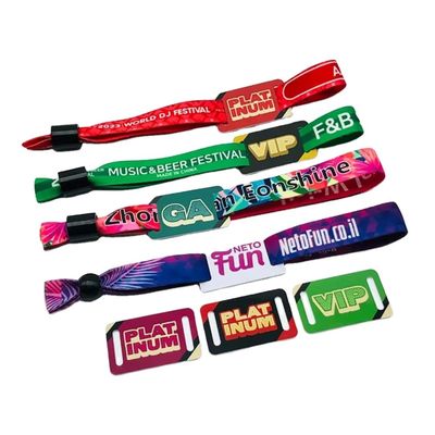 Tamanho e logotipo personalizados RFID Pulseira de poliéster / fita para eventos de festas e festivais