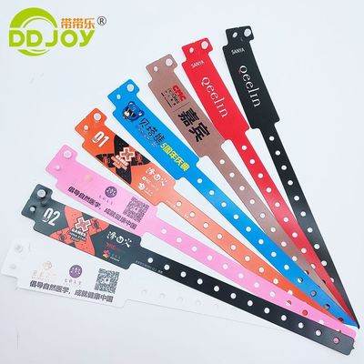 250*16mm L Forma de plástico Eventos Pulseira Impressão Personalizada Logotipo Pulseira Snap Button Pulseira