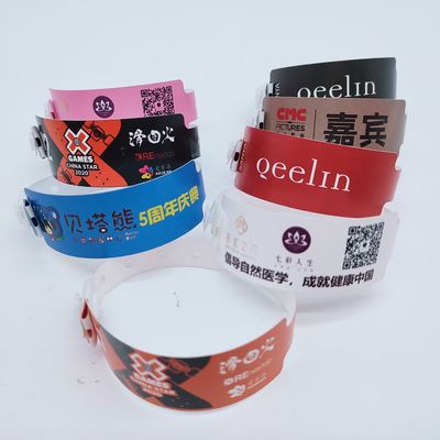 250*16mm L Forma de plástico Eventos Pulseira Impressão Personalizada Logotipo Pulseira Snap Button Pulseira