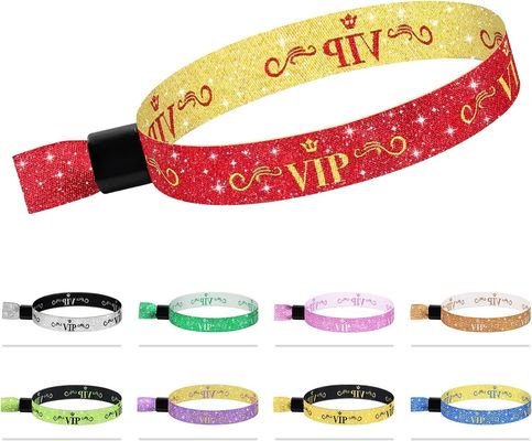 Logotipo personalizado RFID azul Pulseira de poliéster / fita para eventos de festas e festivais