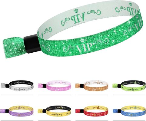 Logotipo personalizado RFID azul Pulseira de poliéster / fita para eventos de festas e festivais