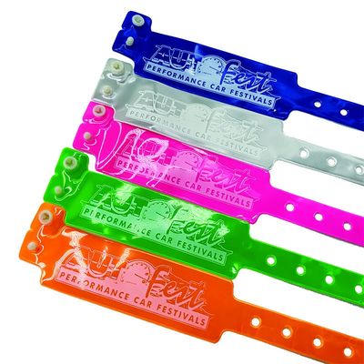 DDJOY Reflective Neon Color PVC Vinyl ID Pulseiras descartáveis para eventos personalizados