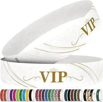 250 Pack 3/4" Leopard Tyvek Pulseiras para atividades de Team Building Técnica impressa