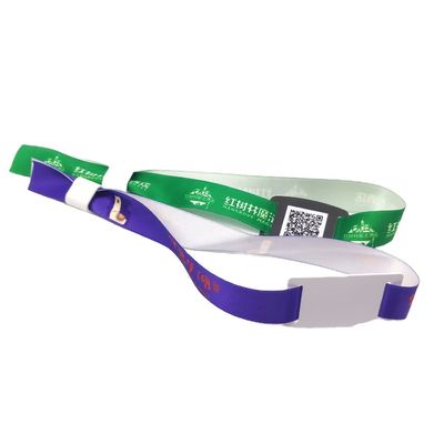 350*15mm Pulseira RFID de tecido de festival personalizado profissional personalizável para qualquer evento