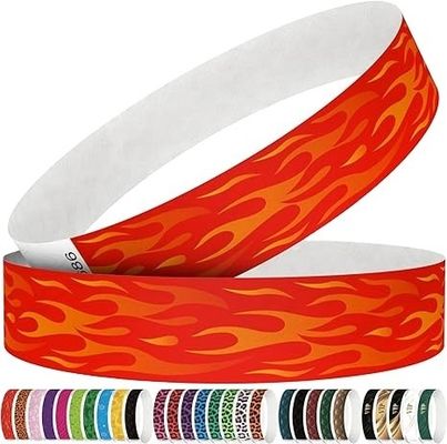 250*25mm e 250*19mm Tyvek Papel Pulseira com Requisitos de Impressão Personalizados