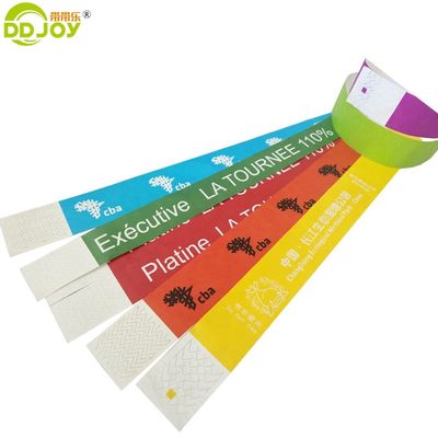 250*25mm e 250*19mm Tyvek Papel Pulseira com Requisitos de Impressão Personalizados