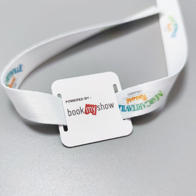 Logotipo personalizado de tecido de cetim pulseiras RFID Ideal para convidado / VIP / vendedor / mídia / material / artista
