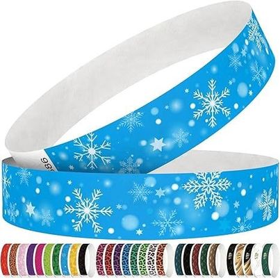 Pulseira Tyvek descartável para eventos Código QR personalizado Impressão de cor vermelha à prova d'água