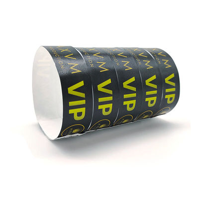 Pulseira Tyvek descartável para eventos Código QR personalizado Impressão de cor vermelha à prova d'água