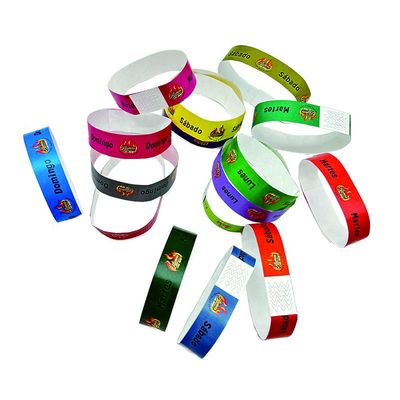 Pulseira Tyvek descartável para eventos Código QR personalizado Impressão de cor vermelha à prova d'água