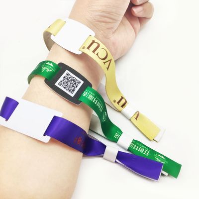 100pcs personalizados / saco Rfid tecido de pulseira tecida para Vip Customer Identity Festival