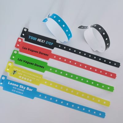 250*25mm/250*19mm Pulseira PE VIP Admissão ao parque/evento/festival Certificado ISO9001