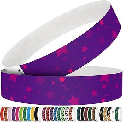 Impressão de seda, revestimento de cores 100PCS Pulseiras de papel TWR25 para eventos e festivais personalizados