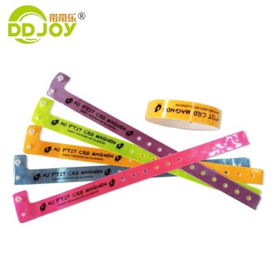 Identificação Pulseiras de plástico de vinil fechamento personalizado cor neon para eventos festas