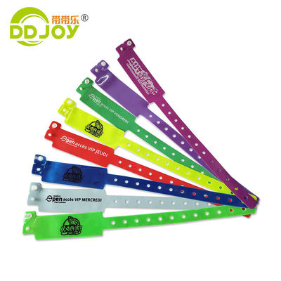 Identificação Pulseiras de plástico de vinil fechamento personalizado cor neon para eventos festas