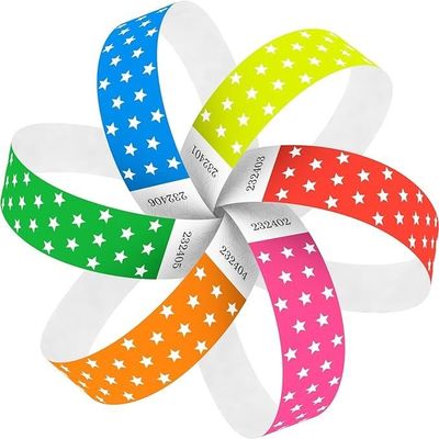 Pulseiras Tyvek simples em laranja 100 pcs para Eventos Supplies Logotipo OEM personalizado