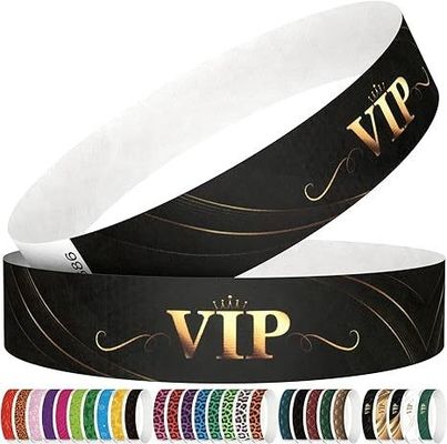 Pulseiras impermeáveis de papel Tyvek perfeitas para eventos festas com impressão de logotipo personalizado