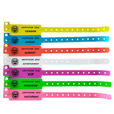 ISO9001 Certificado Custom CMYK Impressão Digital pulseira de plástico à prova d'água para hotel
