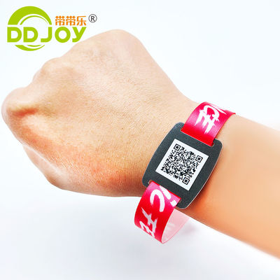 Pulseiras de tecido RFID amarelo personalizadas para eventos de festivais confortáveis