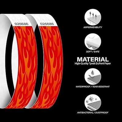 Pulseiras impermeáveis Tyvek para eventos em material verde resistente a lágrimas