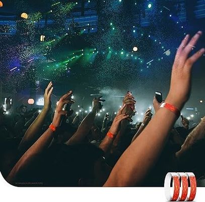 Pulseiras impermeáveis Tyvek para eventos em material verde resistente a lágrimas