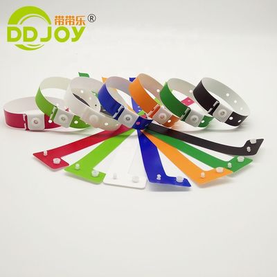 250*25mm/250*19mm Pulseira de plástico impermeável de uso único personalizada para parque/eventos/festival