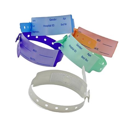 Pulseiras de papel de impressão térmica RFID de tamanho personalizado para reconhecimento de chips médicos