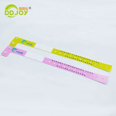 250*25mm/250*19mm Pulseira de plástico impermeável de uso único personalizada para parque/eventos/festival