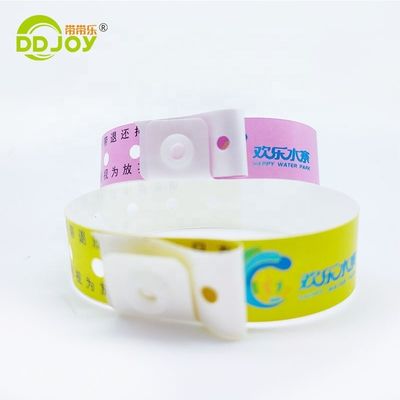 250*25mm/250*19mm Pulseira de plástico impermeável de uso único personalizada para parque/eventos/festival