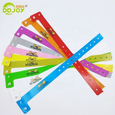 250*25mm/250*19mm Pulseira de plástico impermeável de uso único personalizada para parque/eventos/festival