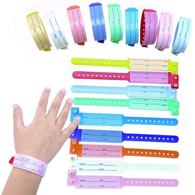 Pulseiras de identificação de plástico macio para crianças