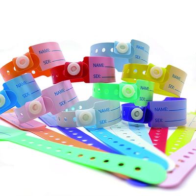 Pulseiras de identificação de plástico macio para crianças