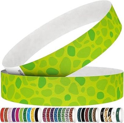 Pulseira de papel Tyvek DuPont impermeável para entrada personalizada no parque de diversões