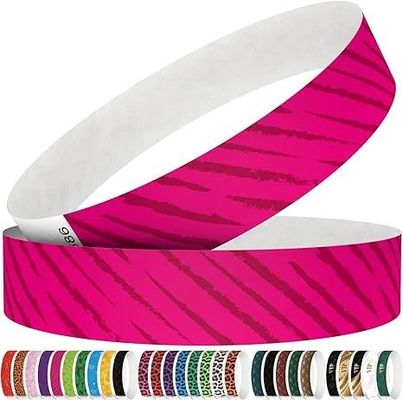 Pulseira de papel Tyvek DuPont impermeável para entrada personalizada no parque de diversões