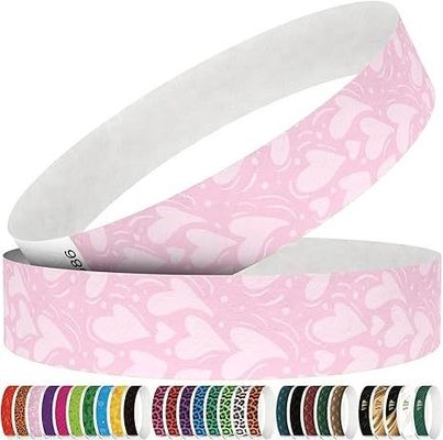 Pulseira de papel Tyvek DuPont impermeável para entrada personalizada no parque de diversões