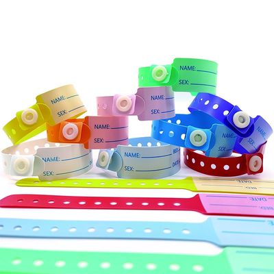 Animação Ocasião Pulseira de identificação de PVC/Vinil 100pcs Pulseira médica personalizada descartável