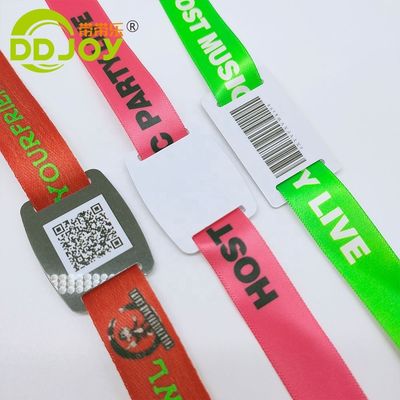 Controle de acesso Eventos personalizados Bilhete Pulseira RFID tecida Tecido Pulseira NFC Tamanho regular 350 * 15mm