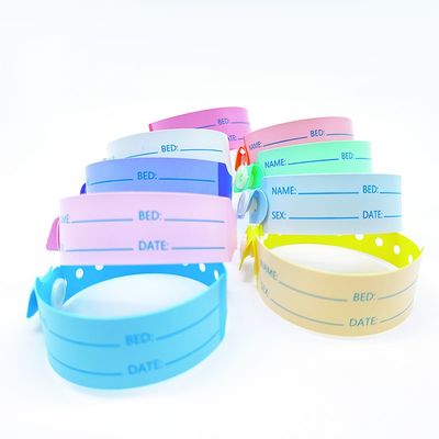 Animação Ocasião Pulseira de identificação de PVC/Vinil 100pcs Pulseira médica personalizada descartável