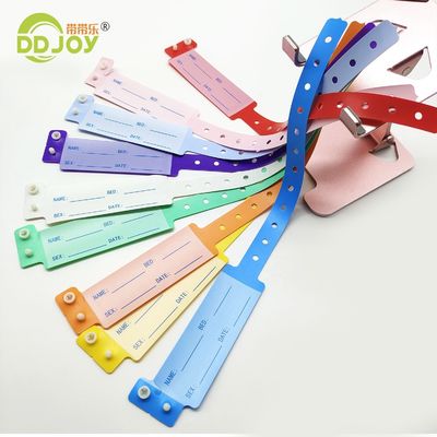 Pulseiras de identificação descartáveis de vinil personalizadas para pacientes hospitalizados