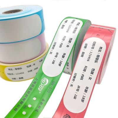 Impressão direta em rolos de hospital Pulseiras para adultos com código de barras e tipo de material de papel