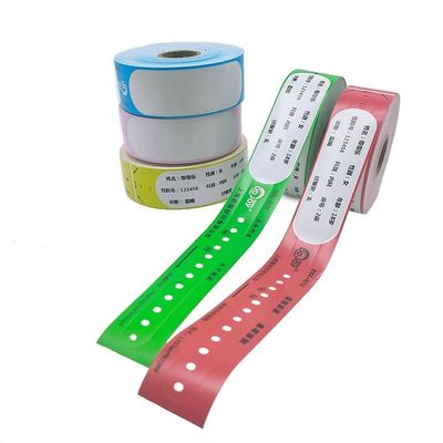 Impressão direta em rolos de hospital Pulseiras para adultos com código de barras e tipo de material de papel