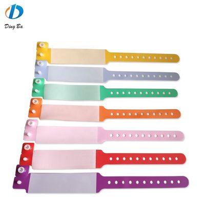 Pulseira de vinil de PVC colorida para crianças no parque de diversões 250*25mm e 170*18mm