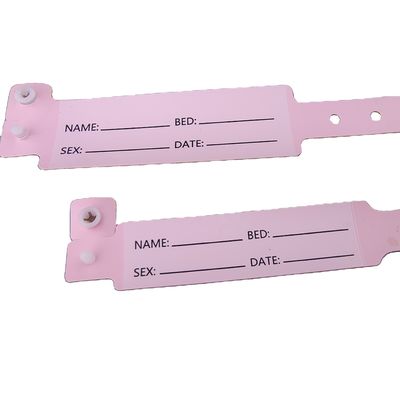 Pacientes hospitalares Pulseira de identificação médica de PVC Pulseira de 250*25mm e 170*18mm Tamanhos