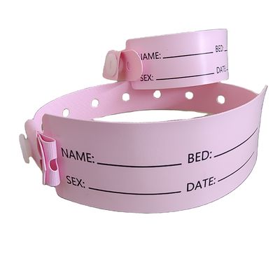 Pacientes hospitalares Pulseira de identificação médica de PVC Pulseira de 250*25mm e 170*18mm Tamanhos