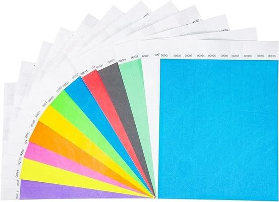 Papel impresso Tyvek pulseira para eventos e festas resistente a lágrimas OEM Logo aceitável