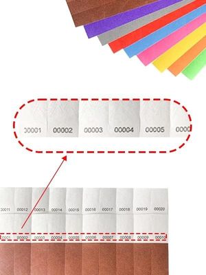 Papel impresso Tyvek pulseira para eventos e festas resistente a lágrimas OEM Logo aceitável