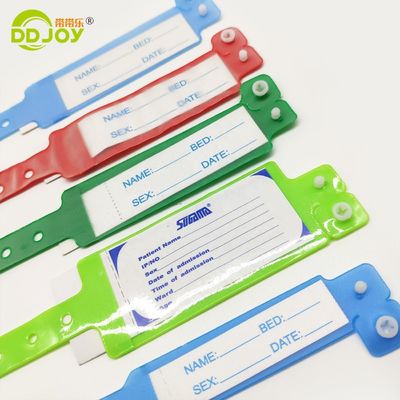 Banda de identificação do hospital estilo moda com logotipo personalizado e cartão de inserção prático