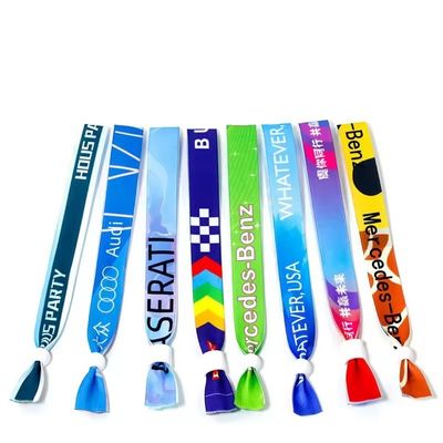 Pulseiras RFID para festas e eventos Impressão de logotipo personalizado em tecido de cetim