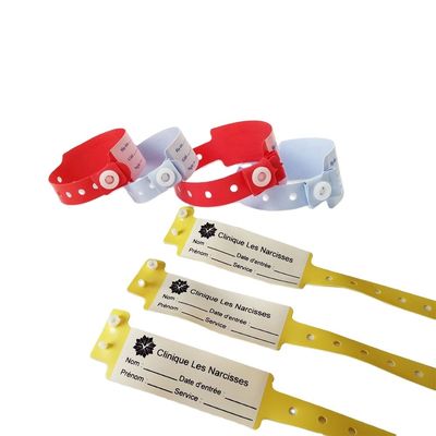 Pulseira de PVC descartável personalizada para doente super macia 170*18mm Informações para crianças